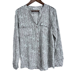Women’s Calvin Klein Pastel Snake Print Camp Shirt Size Large